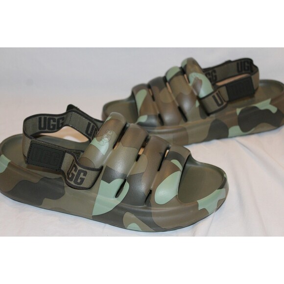 UGG MEN'S SPORT YEAH WATER RESISTANT SLINGBACK SANDALS GREEN CAMO NIB - Picture 2 of 5